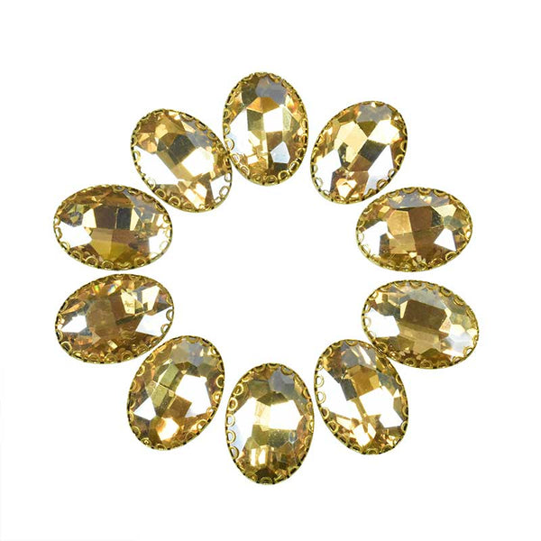 gold oval crystals 