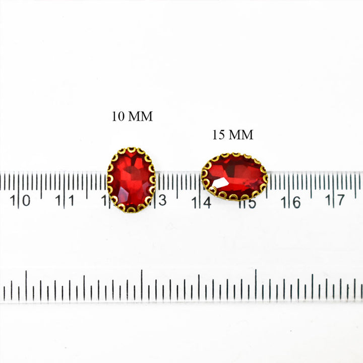  Oval Shape Glass Crystal Stones