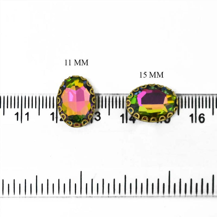 Oval Shape Glass Crystal Stones