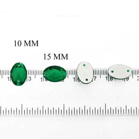 Buy Oval Shape Flat Back Rhinestones online in Green Color ...