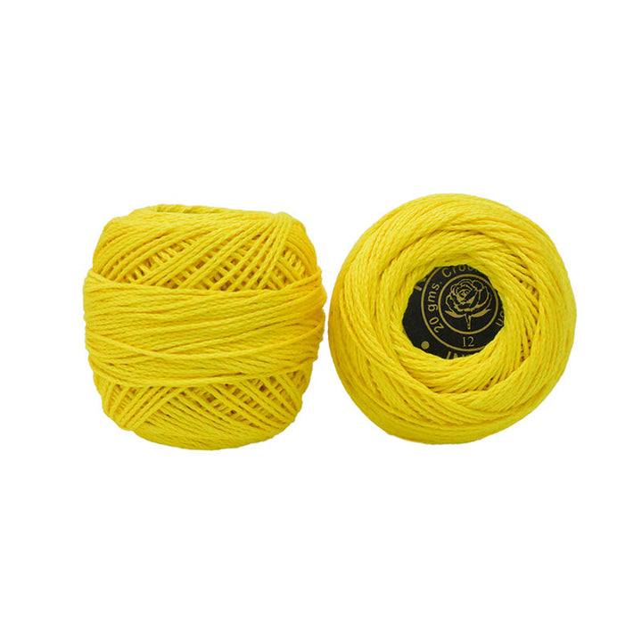 size 12 yellow crochet cotton thread