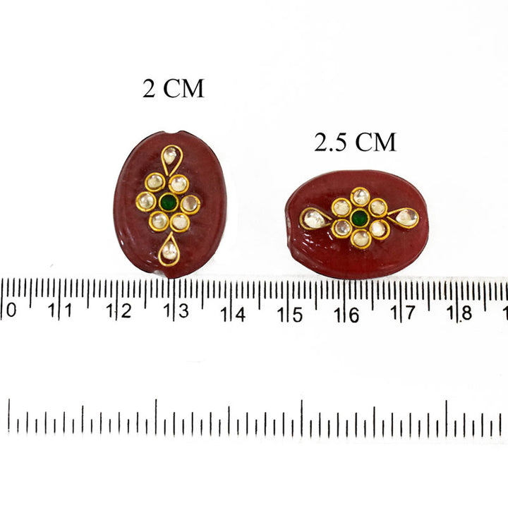 Oval Kundan Work Beads