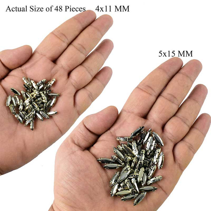 Black sew on rhinestones