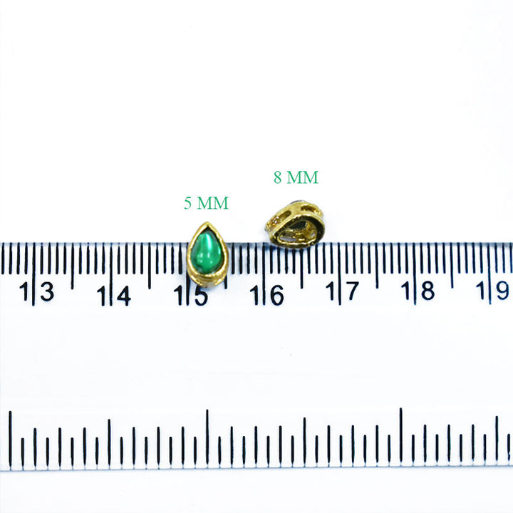 green kundan stones for embroidery