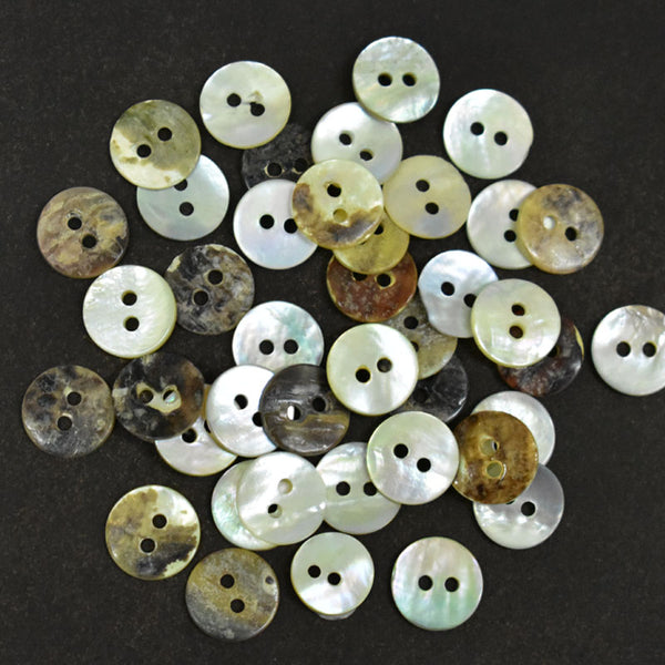 EMB1133 (Indian River 11-12MM Round Shape Shell Button)-72 Pieces