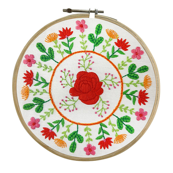 Embroidery Kit Sampling Garden Design Digital Printed & Written Instructions All Material Included