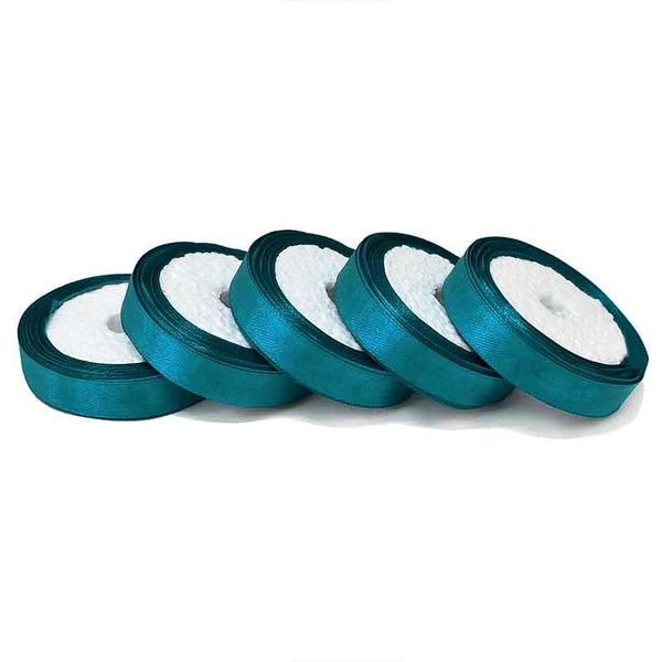  Teal Blue Color Satin Ribbon