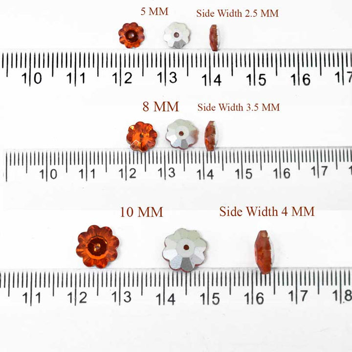 Flower Shape Glass Crystal Stones
