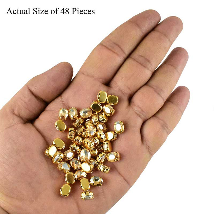 Golden shadow sewing rhinestones