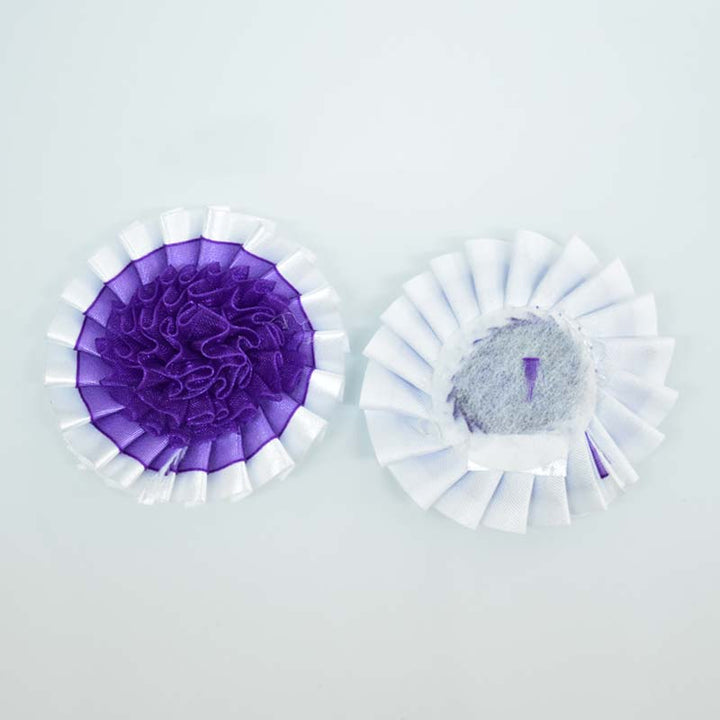 Purple and White color fabric flower for embellishment