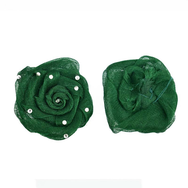 Forest Green color fabric flower for embellishment