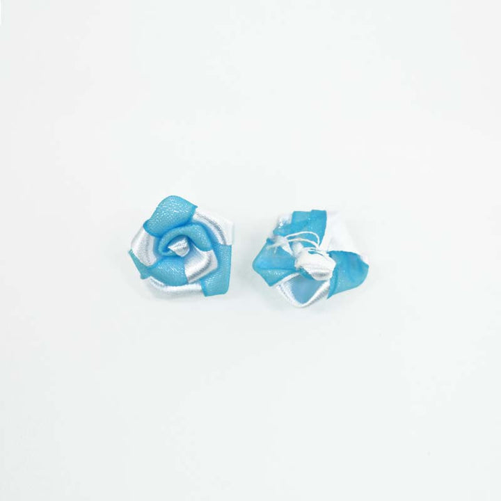  Sky Blue and White color fabric flower for crafting