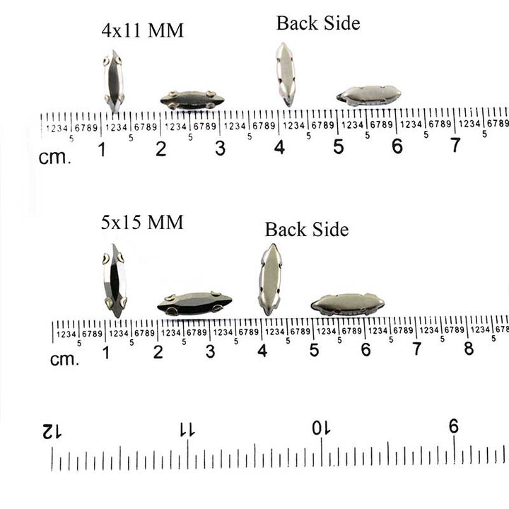 Black rhinestone in setting     