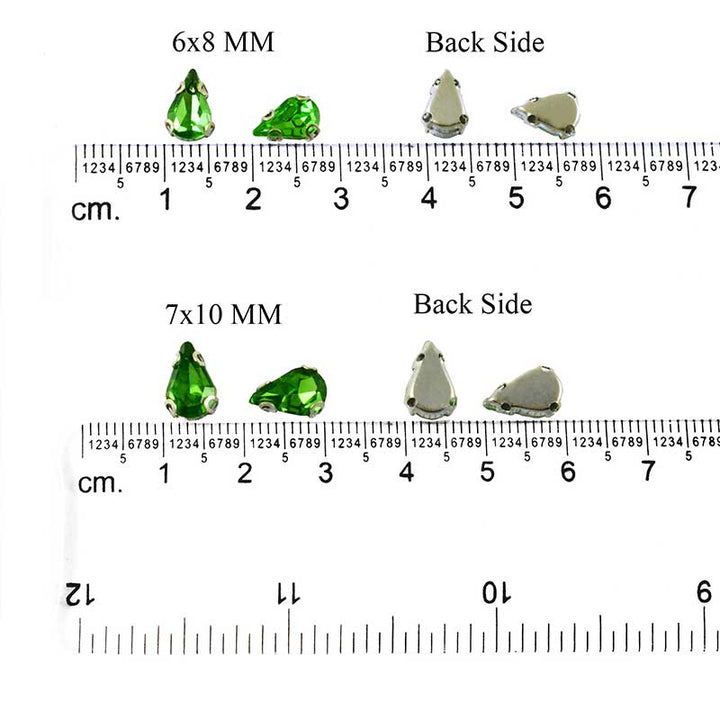 Green Color sew on rhinestones