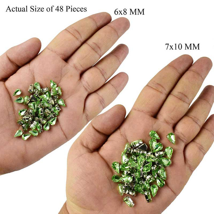 Sew on rhinestone in setting   