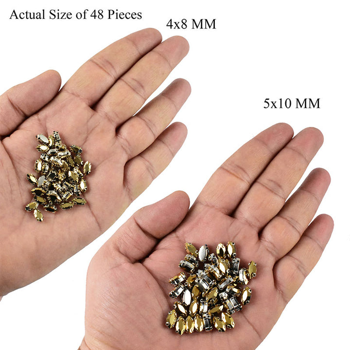 Gold crystals in setting    