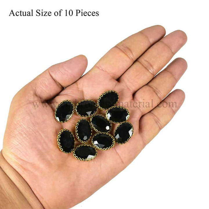 black sew on rhinestone beads