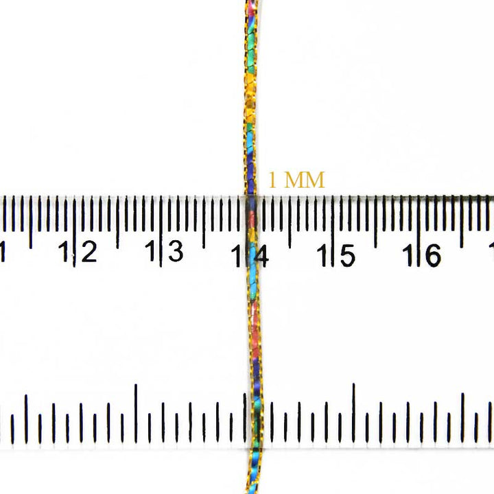 Gold Color Rainbow Metallic Braided Cord