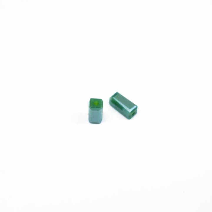 Green color Rectangle Faceted Crystal Beads