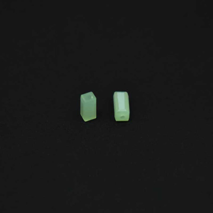 Light Celery Green color Rectangle Faceted Crystal Beads