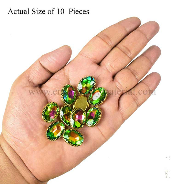 rainbow crystal in setting
