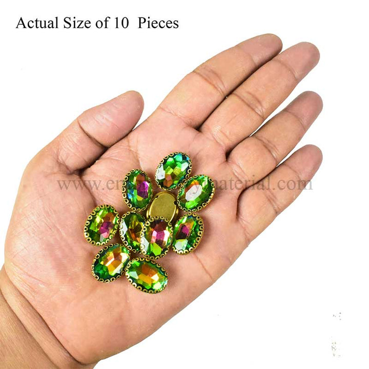 rainbow crystal in setting