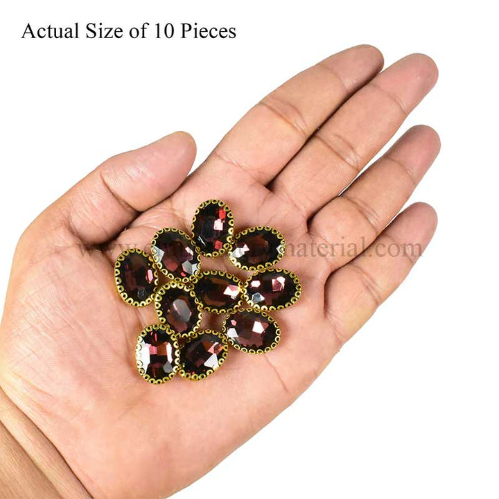 maroon sewing stones