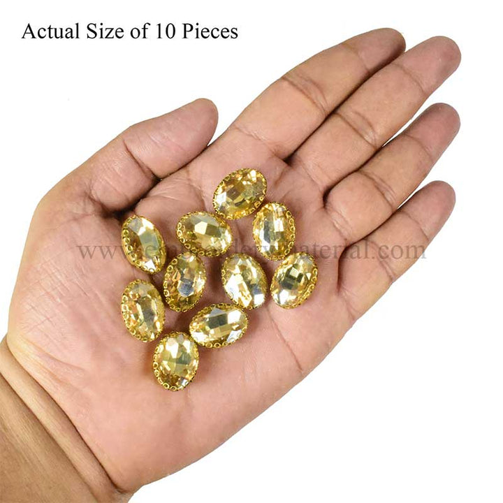 gold oval stones  