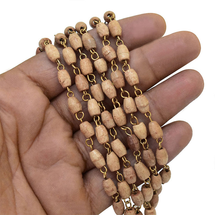 wooden rosary chain