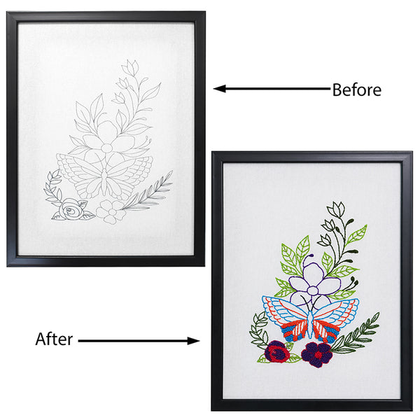 Framed Embroidery Kit for Beginners, Cross Stitch Embroidery Kit, Hand Embroidery Kit for Adults, DIY Home Decor Items for Living Room, Show Pieces for Home Decor, all Material Included