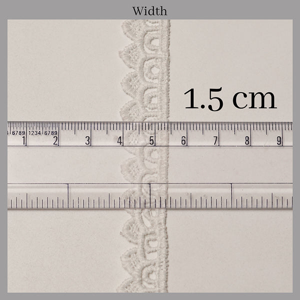 White Cotton Trim Laces and Borders Material for Dresses Embellishment- 10 Meters