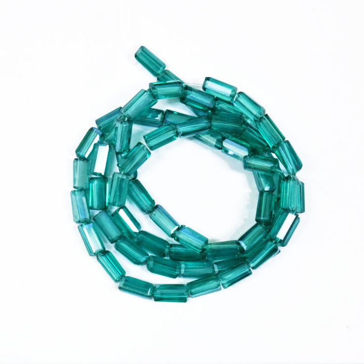 Green Rectangle Tube Crystal atlas beads