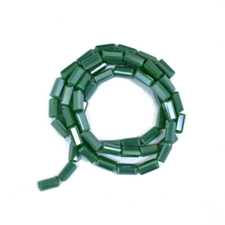 Green Rectangle Tube Crystal atlas beads