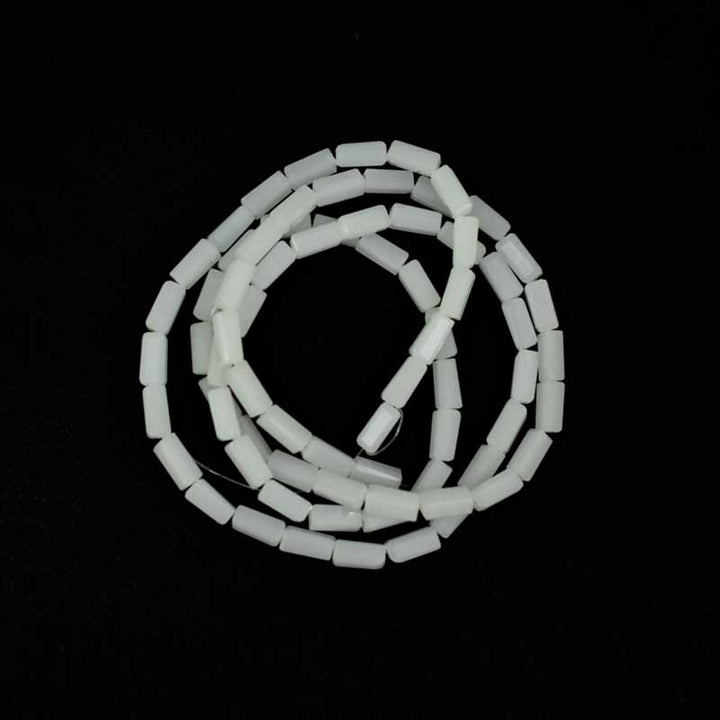 White Rectangle Tube Crystal atlas beads