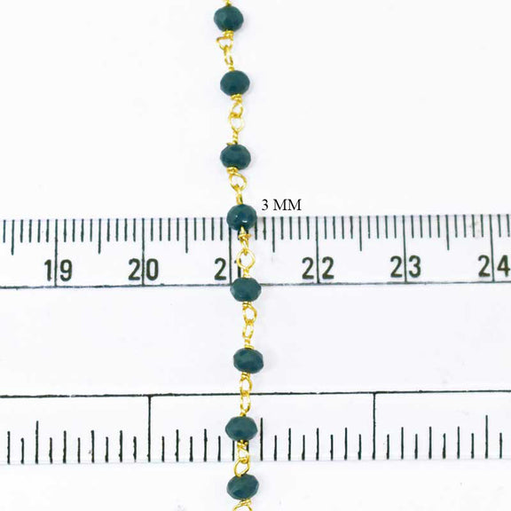 Buy Dark Teal Blue Color Rondelle Bead Chain for making jewelry ...