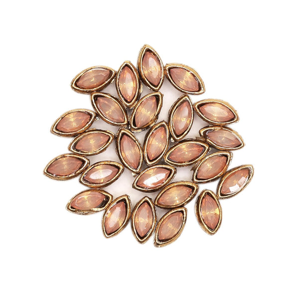 25 Pieces, Pink Opal Color Marquise Shape Kundan Stones