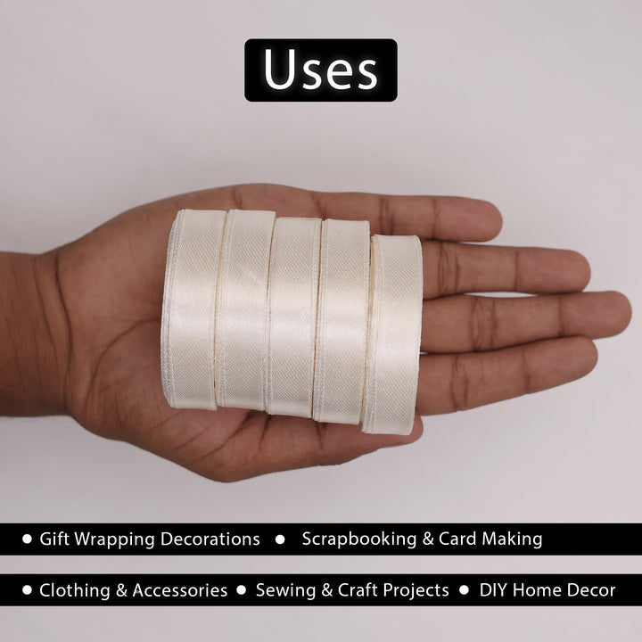 Buy Light Cream color satin ribbon online at wholesale price ...
