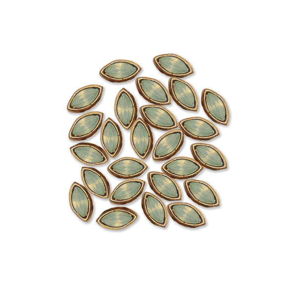 25 Pieces,Light Green Opal Color Marquise Shape Kundan Stones