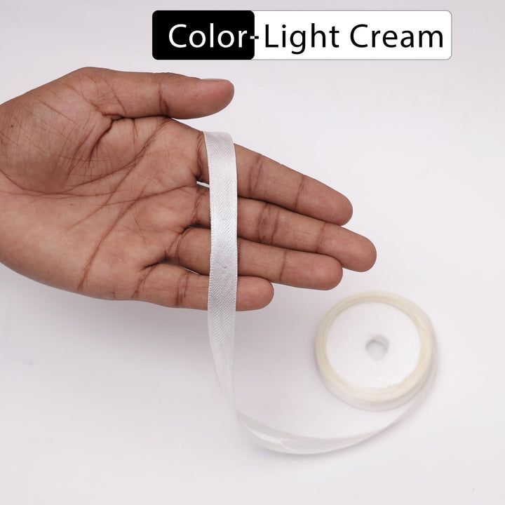 Buy Light Cream color satin ribbon online at wholesale price ...