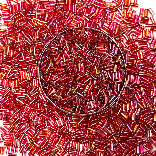 EMBMGB5344 (3MM Pink and Orange Color Bugle Beads)