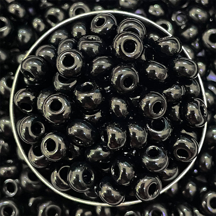 black beads, black preciosa beads, 5 mm beads, 4/0 beads, black 5mm beads, craft beads, jewelry supply, jewelry beads, DIY beads