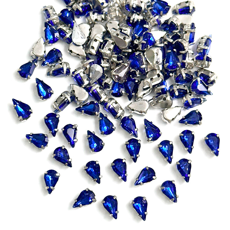 Teardrop Shape Sew on Crystal Glass Stones/Rhinestone for Craft,  Embroidery, Jewellery Making, Dresses, Embellishments, Bracelet Making  (3*6MM, 144