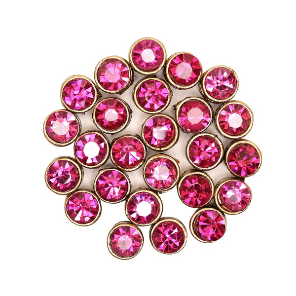 Flat back Kundan Rhinestones in Raised Setting, 8MM Round, For Jewelry Making & Embellishment