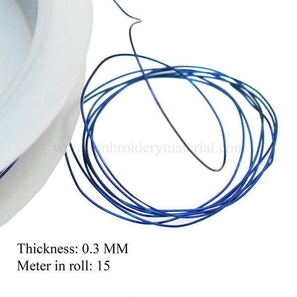 Beading Wires for Jewelry Making, Blue Color, 0.3MM, 15 Meter/Roll