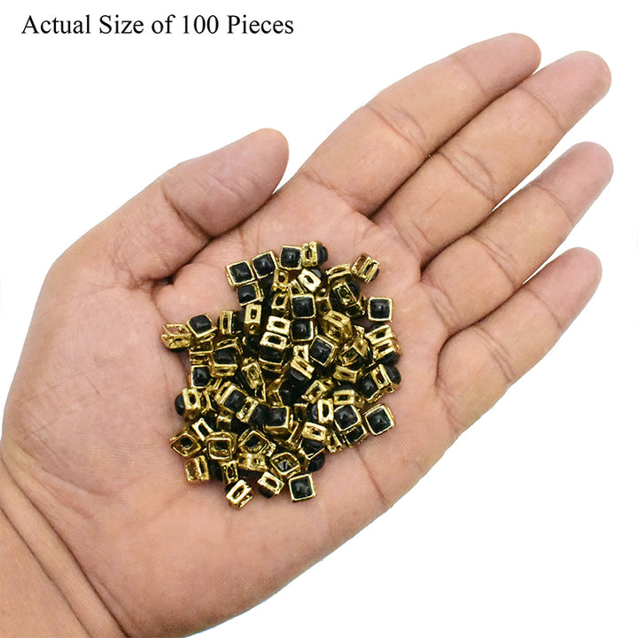 black kundan stones