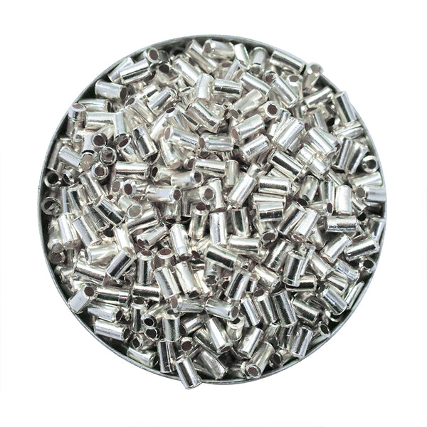 Silver Crimp Tube Beads Cover For Jewellery Making, 720 Pieces