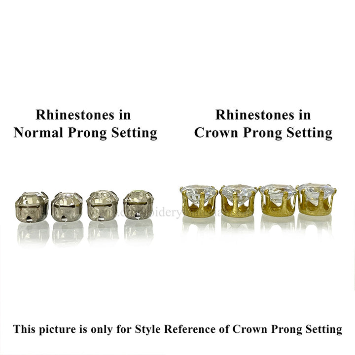 crown prong setting sewing rhinestones