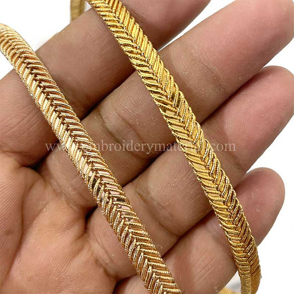 Maroon & Golden Zari Color Weaving Border 0.5 Inch- ( 5 mtr ) main image 1