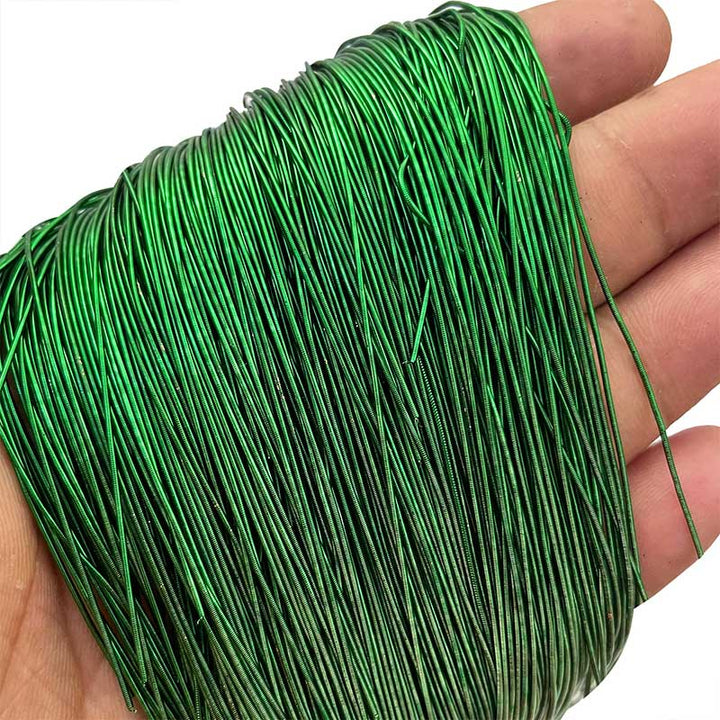 Green color embroidery wires
