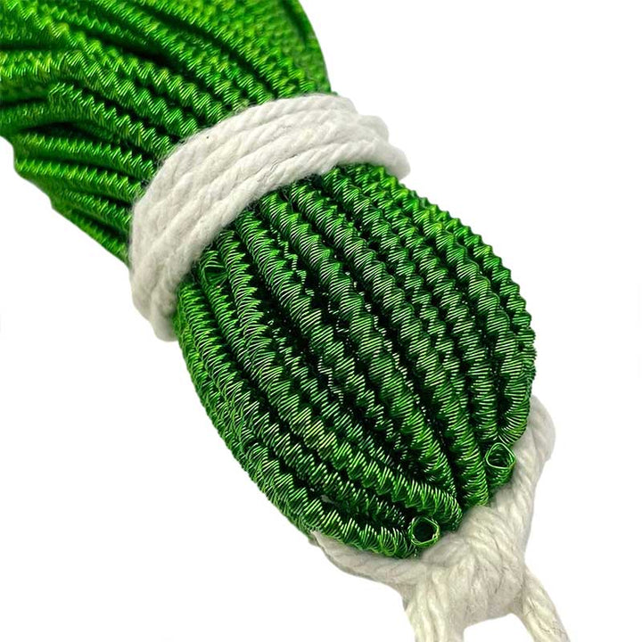 Thick Spiral Forest Green Goldwork Wires